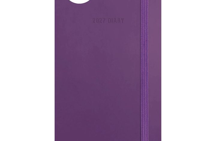 Sunday Start Purple Soft Touch Slim Diary 2027