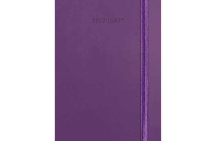 Purple Soft Touch Slim Diary 2027