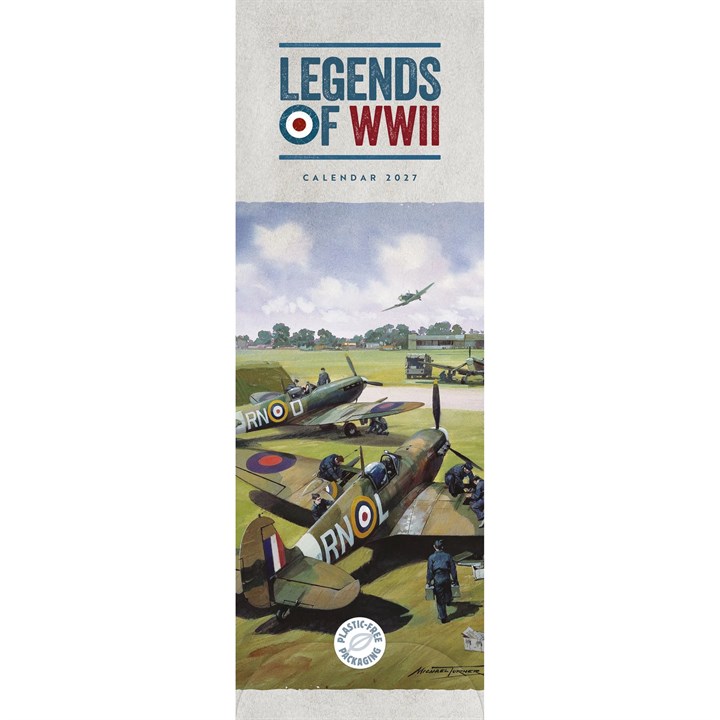 Legends Of WWII Slim Calendar 2027