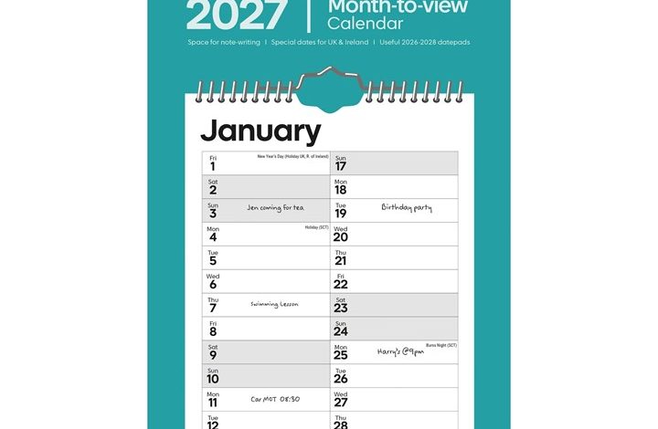 Essential Short Slim Calendar 2027
