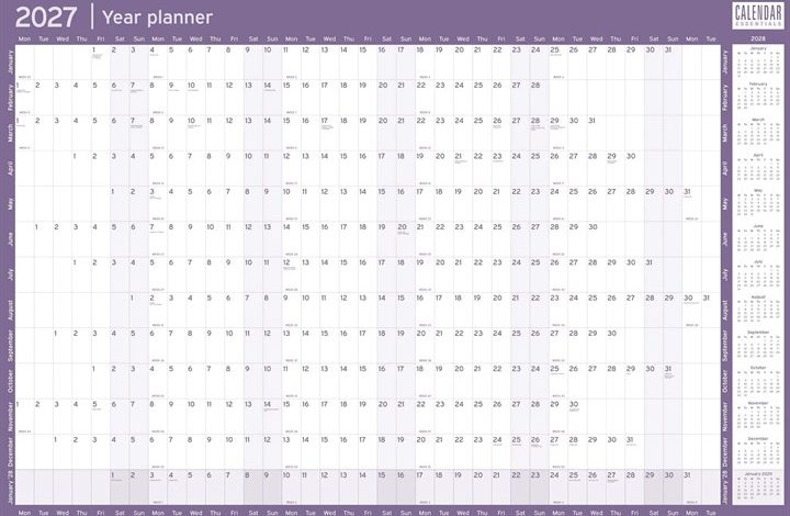 Yearly Wall Planner 2027