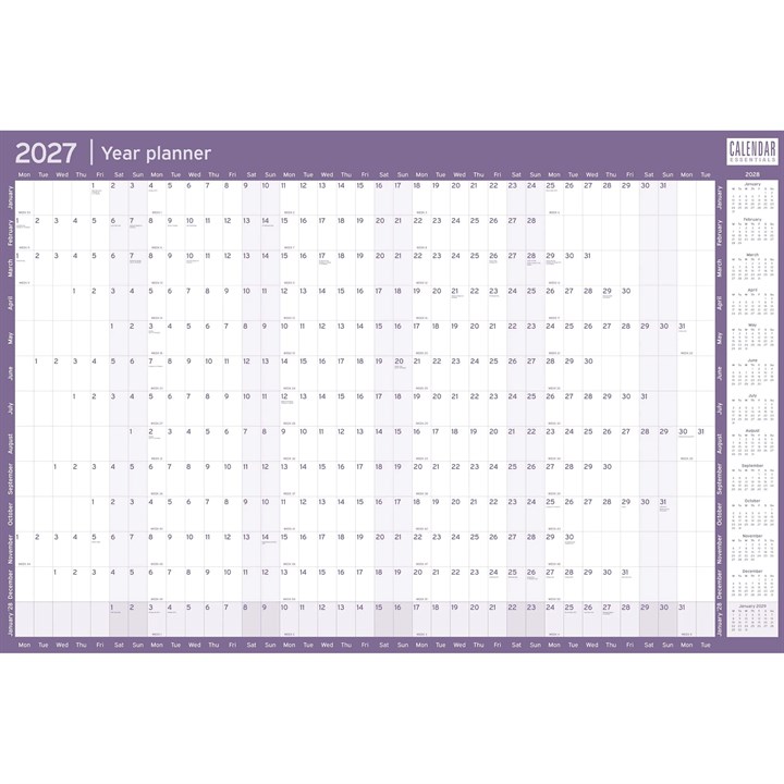 Yearly Wall Planner 2027