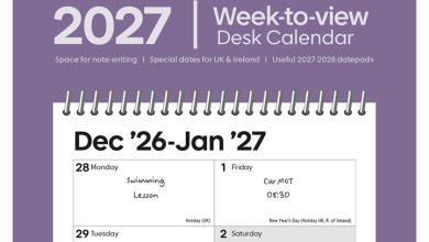 Essential Week-to-View Easel Desk Calendar 2027