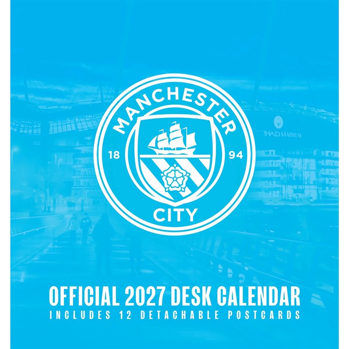 Manchester City FC, Postcard Easel Desk Calendar 2027