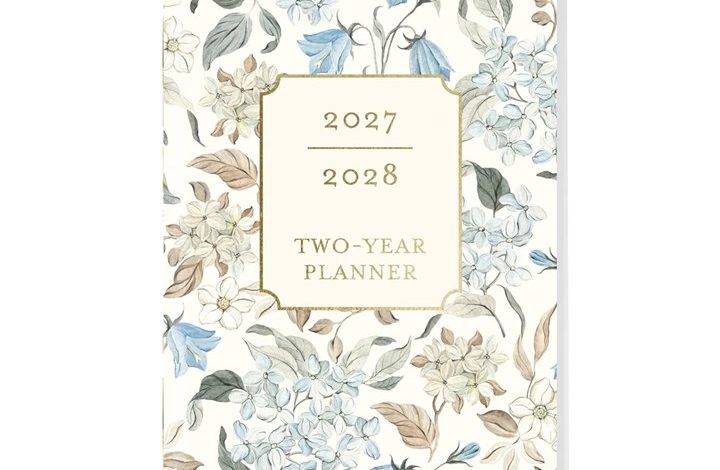Vintage Floral Slim Monthly Diary 2027 - 2028