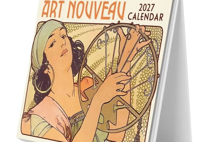 Art Nouveau Easel Desk Calendar 2027