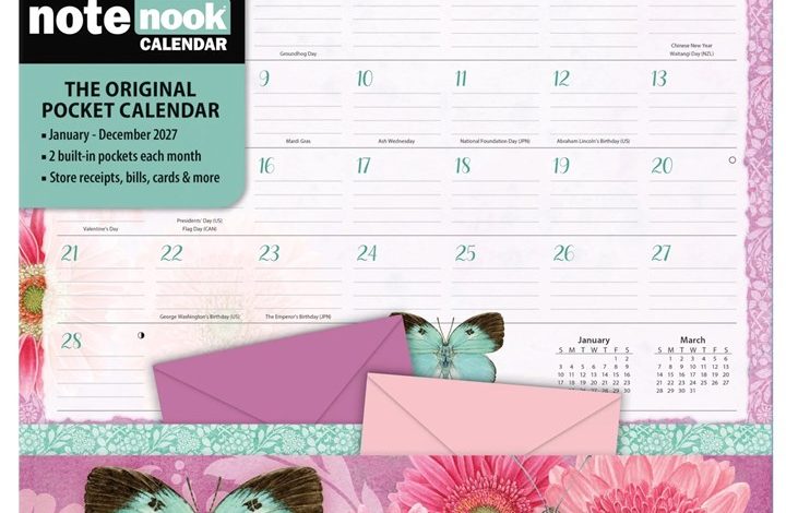 Butterflies Note Nook Calendar 2027