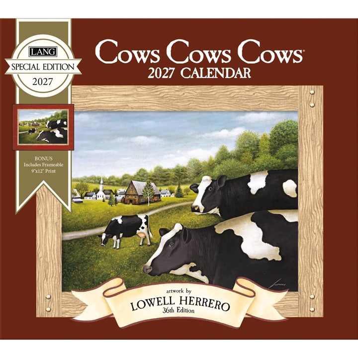 Cows, Cows, Cows Deluxe Calendar 2027