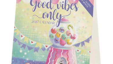 Good Vibes Only Easel Desk Calendar 2027