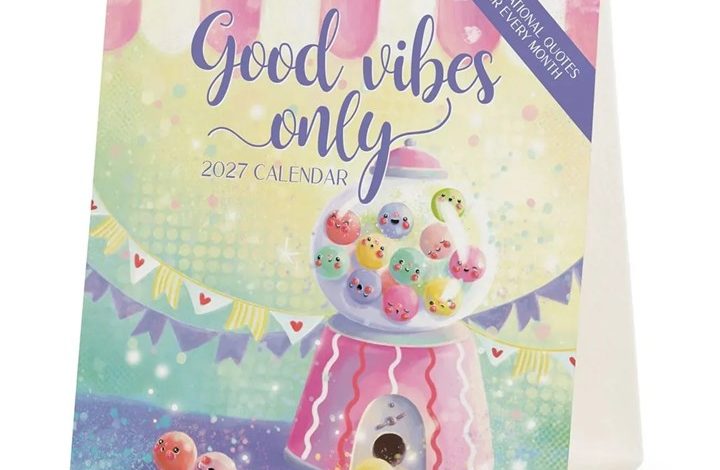 Good Vibes Only Easel Desk Calendar 2027
