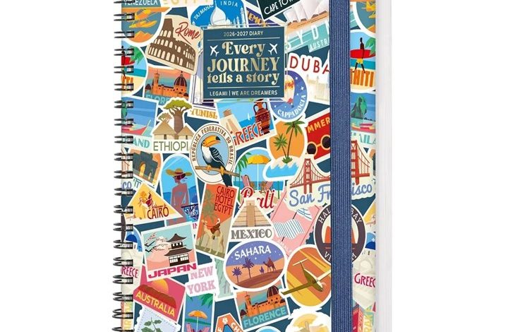 Travel Stickers Small Week To View Spiral Diary 2027