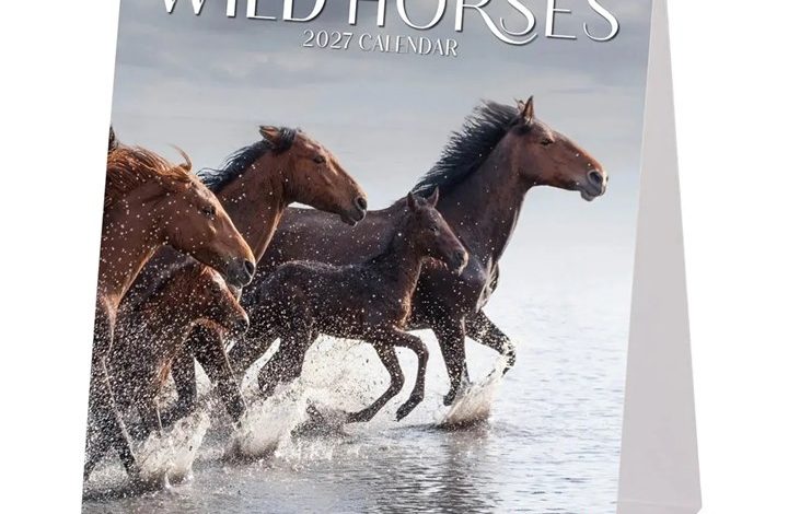Wild Horses Easel Desk Calendar 2027