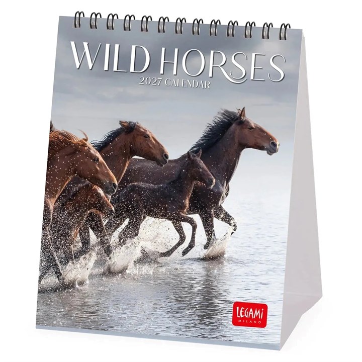 Wild Horses Easel Desk Calendar 2027