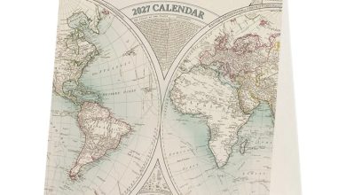 Vintage Maps Easel Desk Calendar 2027