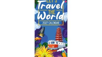 Let's Travel The World Deluxe Slim Calendar 2027