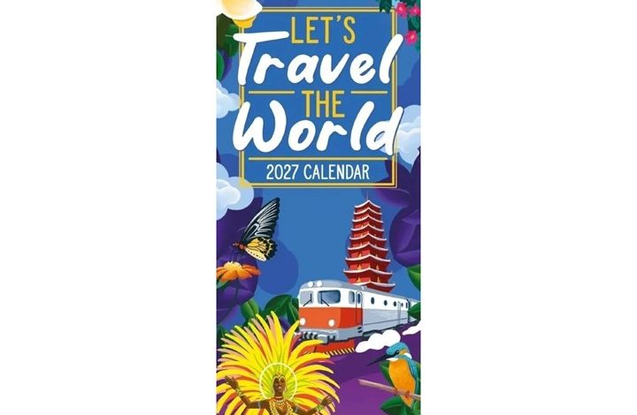 Let's Travel The World Deluxe Slim Calendar 2027