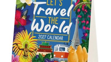Let's Travel The World Easel Desk Calendar 2027