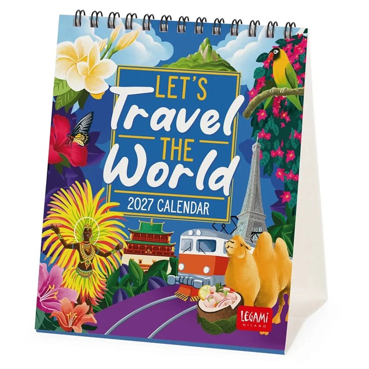 Let’s Travel The World Easel Desk Calendar 2027