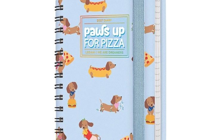 Dachshund Pizza Small Week To View Spiral Diary 2027