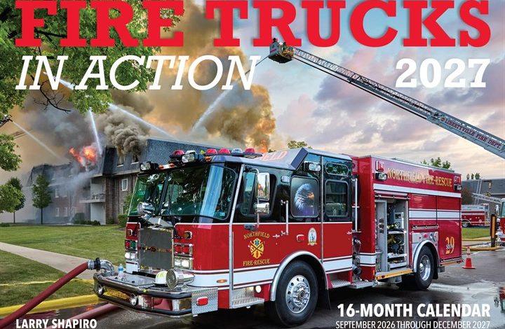Fire Trucks In Action Deluxe Calendar 2027