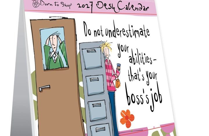 Born To Shop Easel Desk Calendar 2027