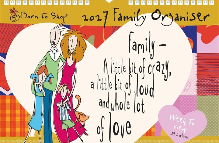 Born To Shop A4 Family Organiser 2027