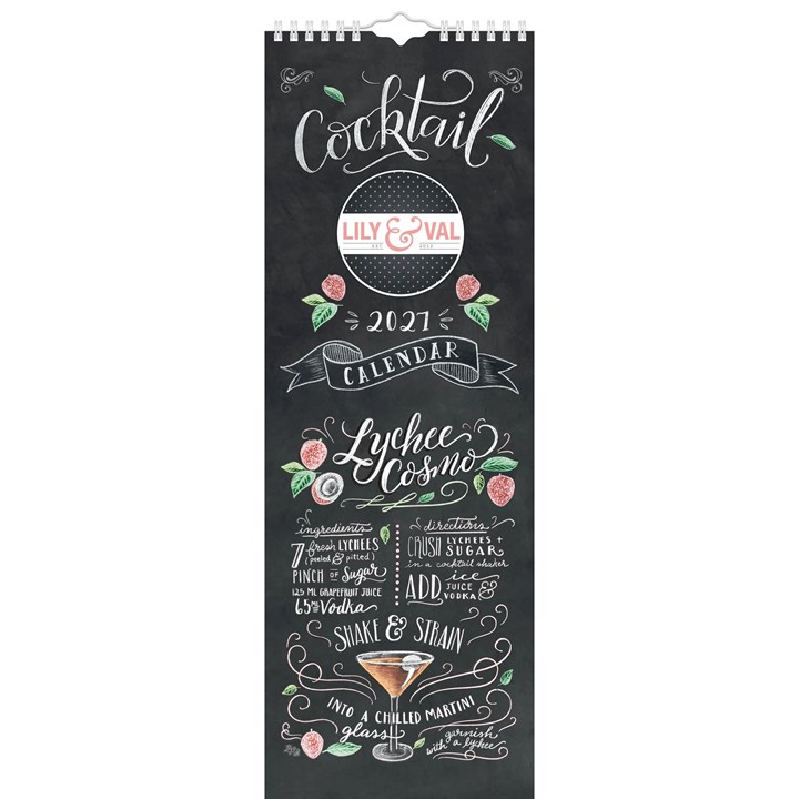 Lily & Val, Cocktail Slim Calendar 2027