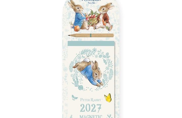 Peter Rabbit Illustrated Magnetic Slim Calendar 2027