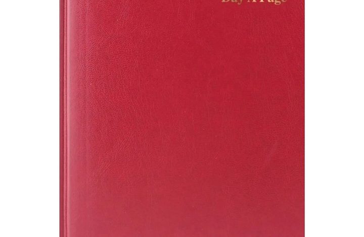 Dark Red Hardback Day To View A6 Diary 2027