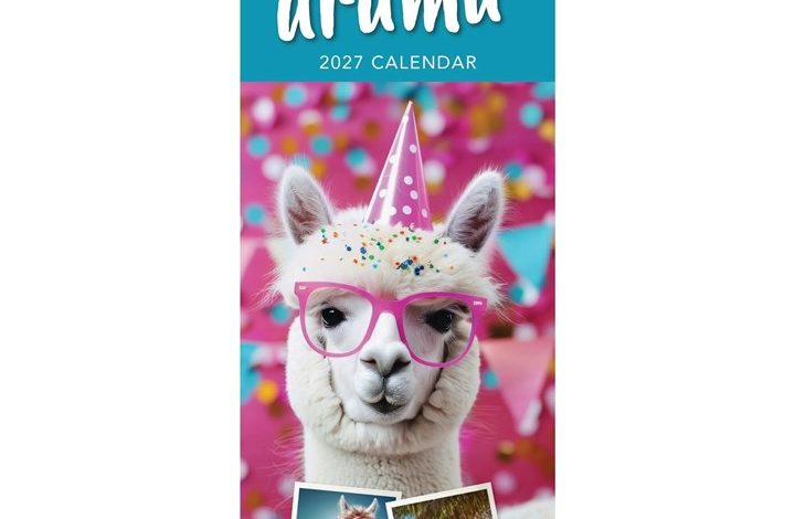 Llama Drama Slim Calendar 2027