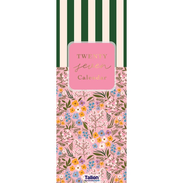 Flowers & Stripes Slim Calendar 2027