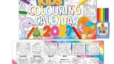Kids Colouring A4 Calendar 2027