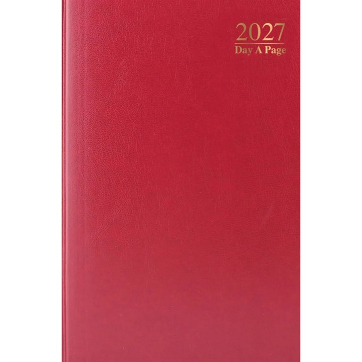 Red Hardback Day To View A4 Diary 2027