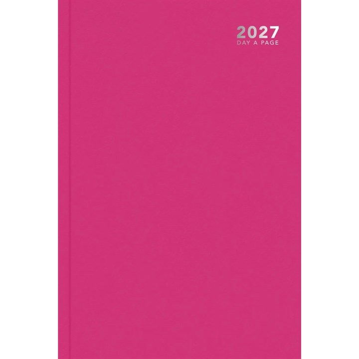 Pink Hardback Day To View A4 Diary 2027