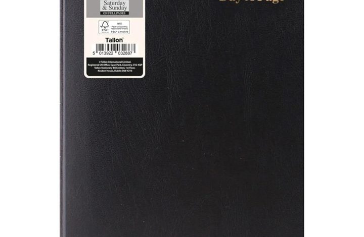 Black Hardback Day To View With Full Weekend A4 Diary 2027