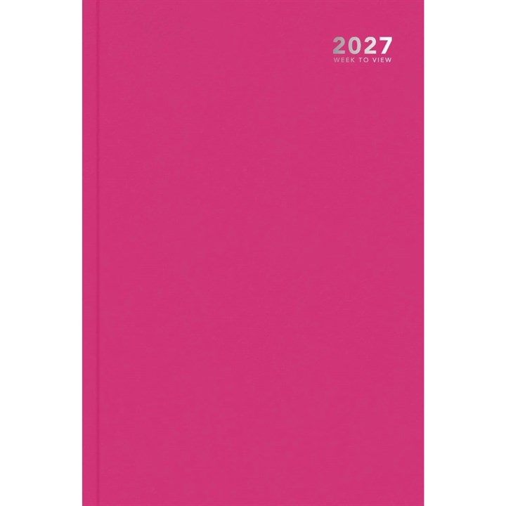 Pink Hardback Week To View A4 Diary 2027