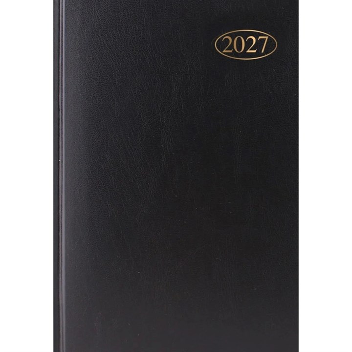 Black Hardback Day To View A5 Diary 2027