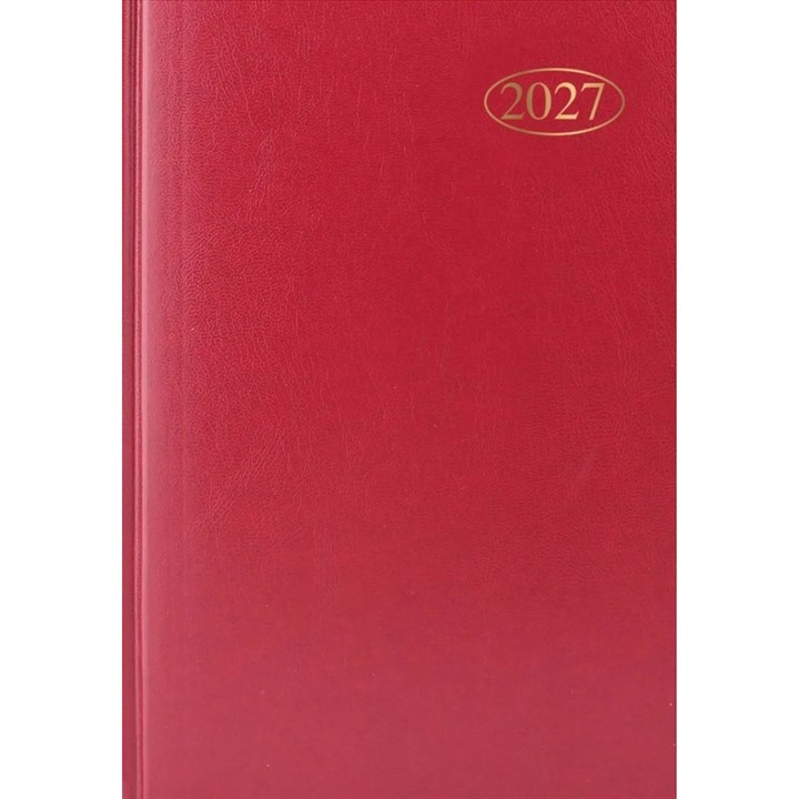 Red Hardback Day To View A5 Diary 2027