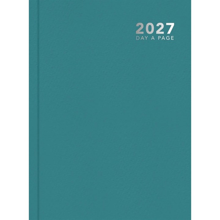 Green Hardback Day To View A5 Diary 2027