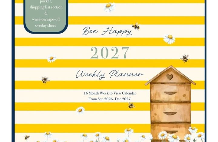 Bees & Flowers Week To View Family Planner 2027