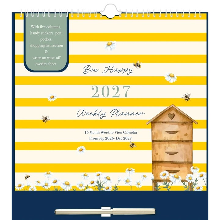 Bees & Flowers Week To View Family Planner 2027