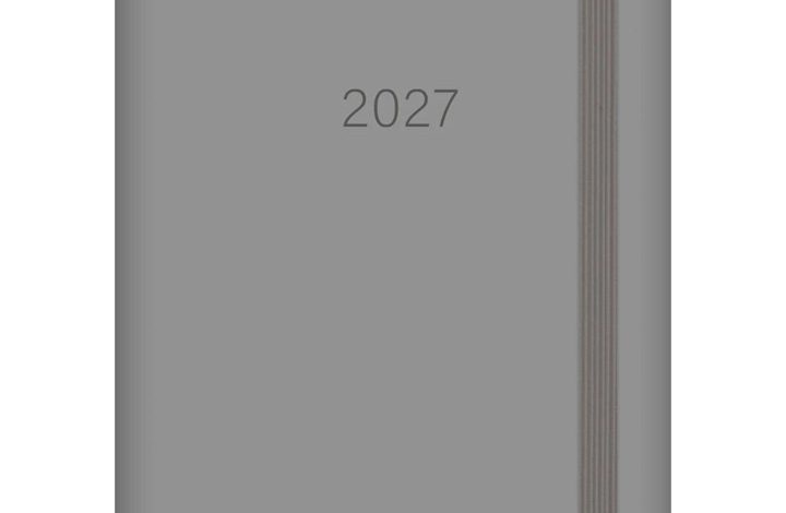 Grey Embossed A5 Diary 2027