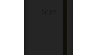 Black Embossed Slim Diary 2027