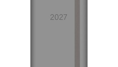 Grey Embossed Slim Diary 2027