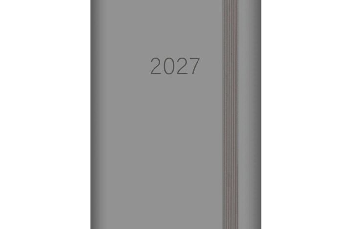Grey Embossed Slim Diary 2027