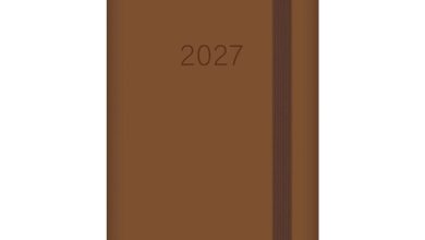 Brown Embossed Slim Diary 2027