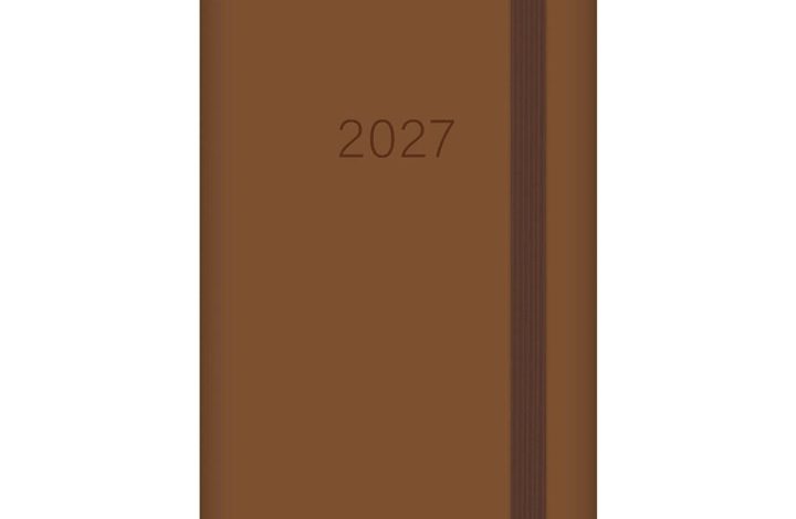 Brown Embossed Slim Diary 2027