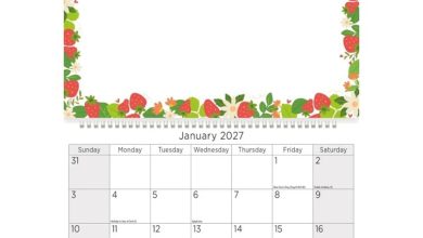 Strawberries Memo Calendar 2027