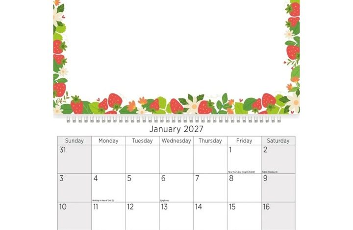 Strawberries Memo Calendar 2027