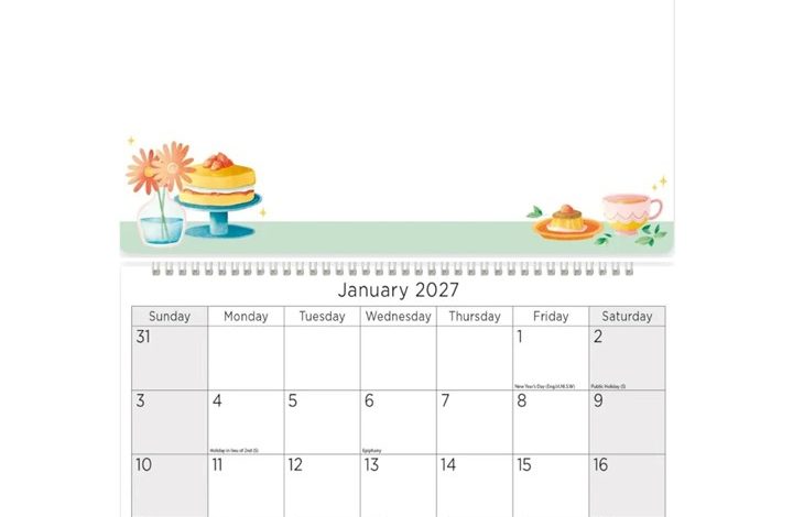 Cake Memo Calendar 2027